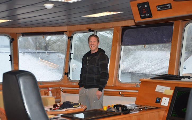 Jarle Glesnes ombord Krossfjord